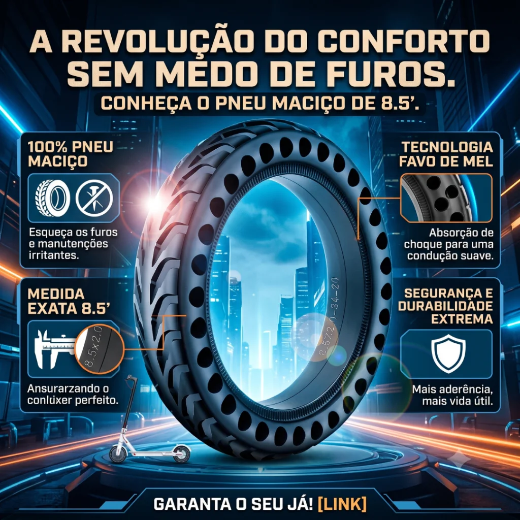 PNEU PATINETE ELETRICOS MACIÇO 8.5 POLEGADA 