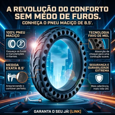PNEU PATINETE ELETRICOS MACIÇO 8.5 POLEGADA 