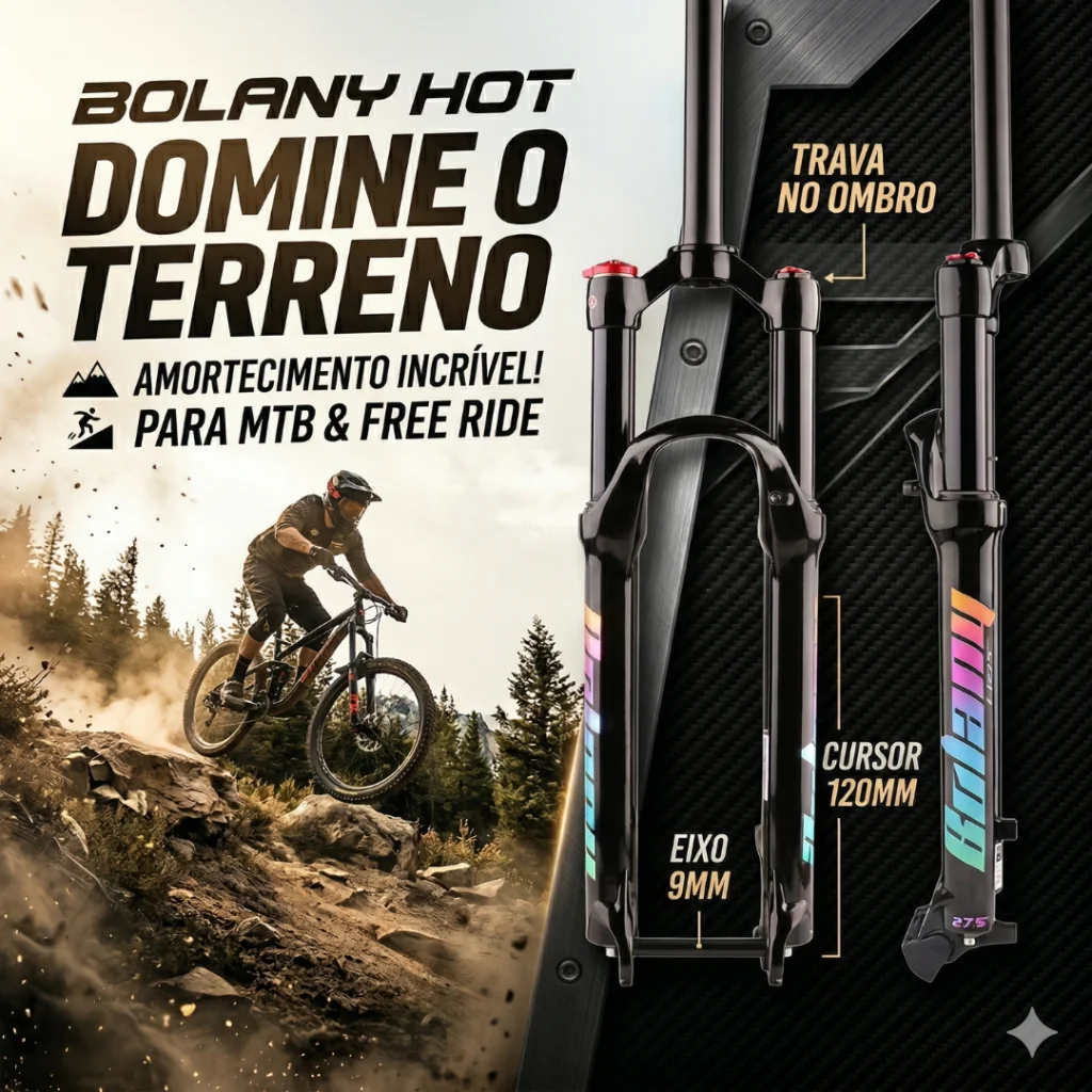 SUSPENSAO BOLANY HOT RETO 120MM 9MM TRAVA OMBRO