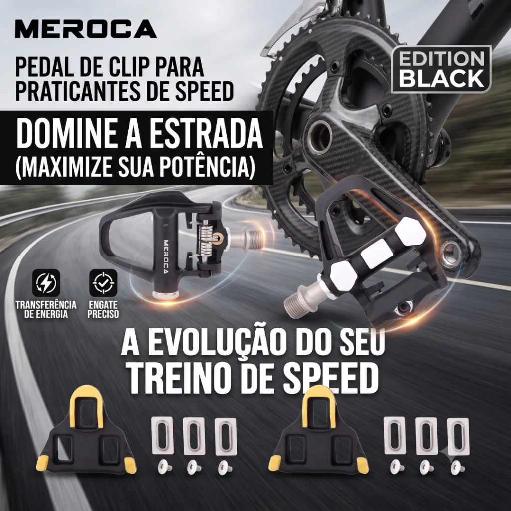 PEDAL CLIP MEROCA PARA SPEED ROLAMENTADO