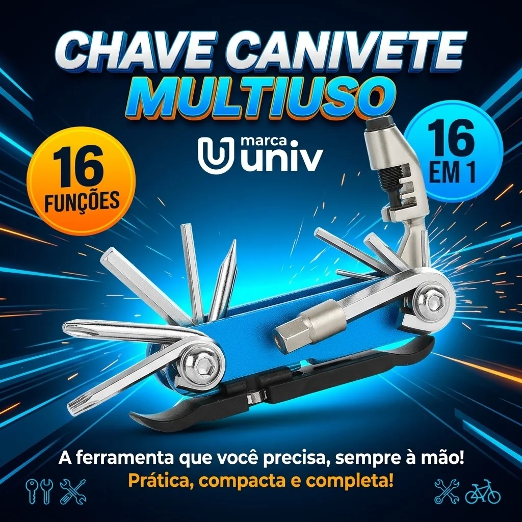 CHAVE UNIV CANIVETE 16 FUNCOES PARA MANUTENCAO 