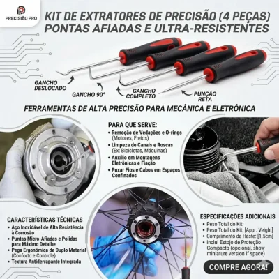 KIT CHAVES PRECISAO PONTA AFIADA 4 PECAS