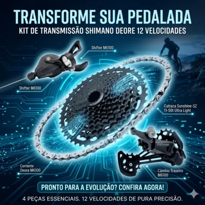 KIT TRANSMISSAO SHIMANO DEORE 1X12 VELOCIDADE 11-50T ULTRA LIGHT