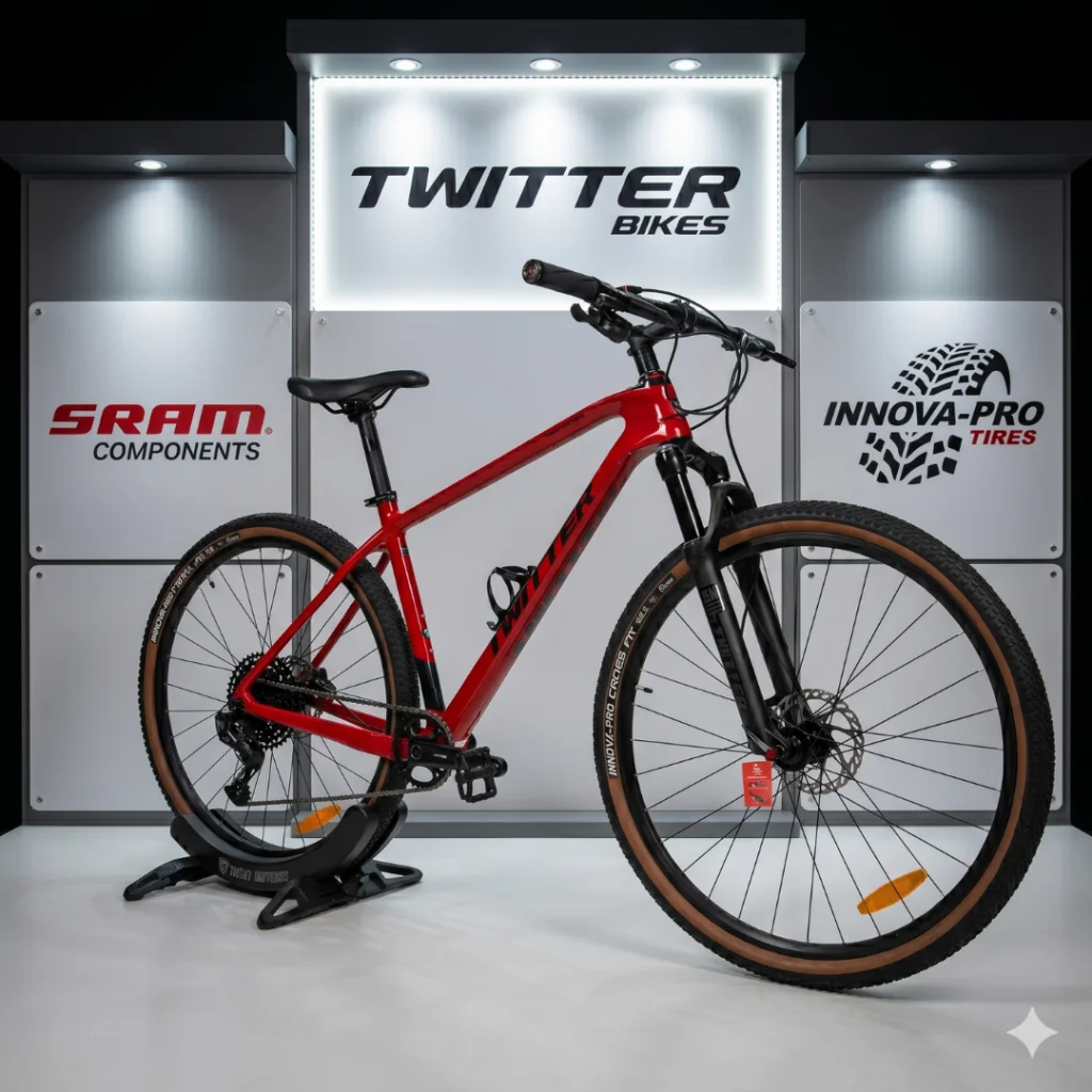 BICICLETA MTB TWITTER WARRIORS CARBONO R29 SIZE L & M- RED