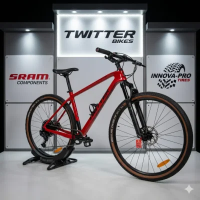 BICICLETA MTB TWITTER WARRIORS CARBONO R29 SIZE L & M- RED