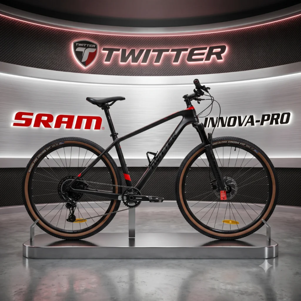 BICICLETA MTB TWITTER WARRIORS CARBONO R29 SIZE L - BLACK & RED